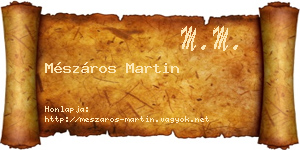 Mészáros Martin névjegykártya