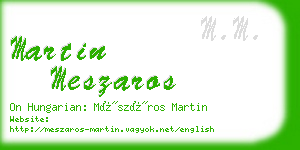 martin meszaros business card